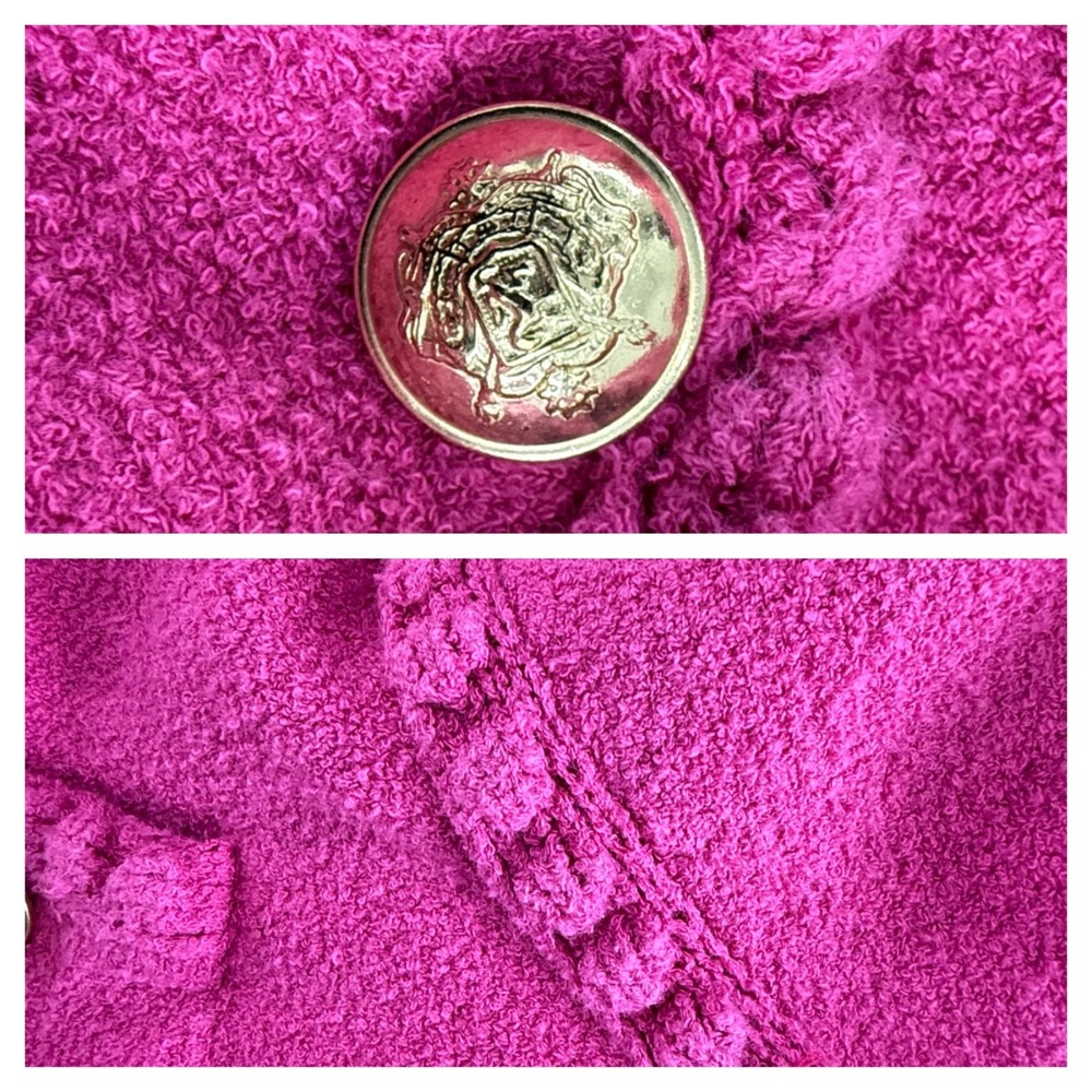 J Crew Womens Cardigan M Pink Gold Parisian Office Career Dressy Boucle Feminine - Picture 5 of 8